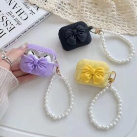 Strip Silicone Bow Hand Bead Rope AirPods Cover for Girls